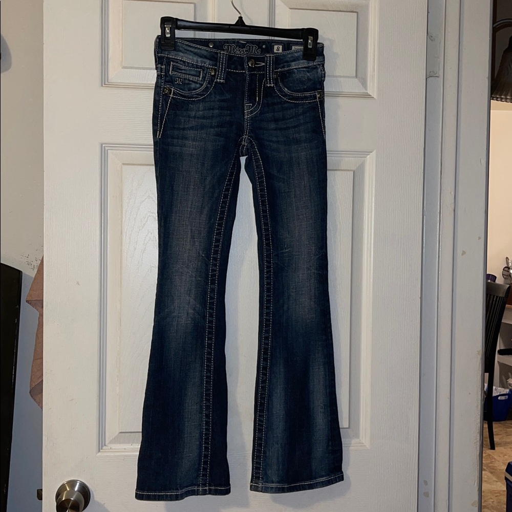 Miss Me Dark Blue Boot Cut Jeans Girls Size 8